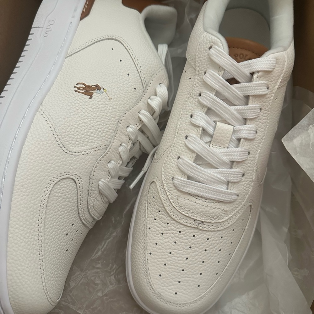 Polo by Ralph Lauren Men's Cream Sneakers